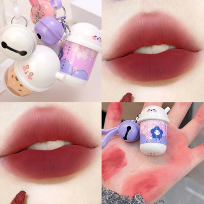 Cute Bear Keychain Lip Gloss Matte Lip Tint Makeup Cosmetics - LIPOXI