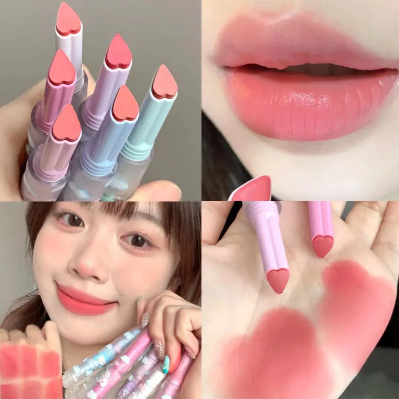 6 Colors Heart-shaped Velvet Lipstick Waterproof Matte Pen - LIPOXI