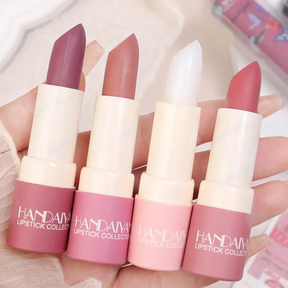 Rose Pink Nude Matte Velvet Lipstick Waterproof Beauty Makeup - LIPOXI