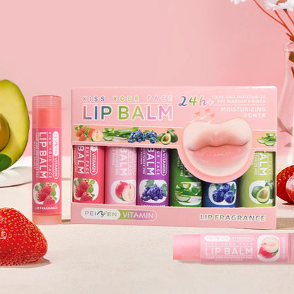 DNM Multi Fruit Flavors Moisturizing Lip Balm Set 6Pcs - LIPOXI