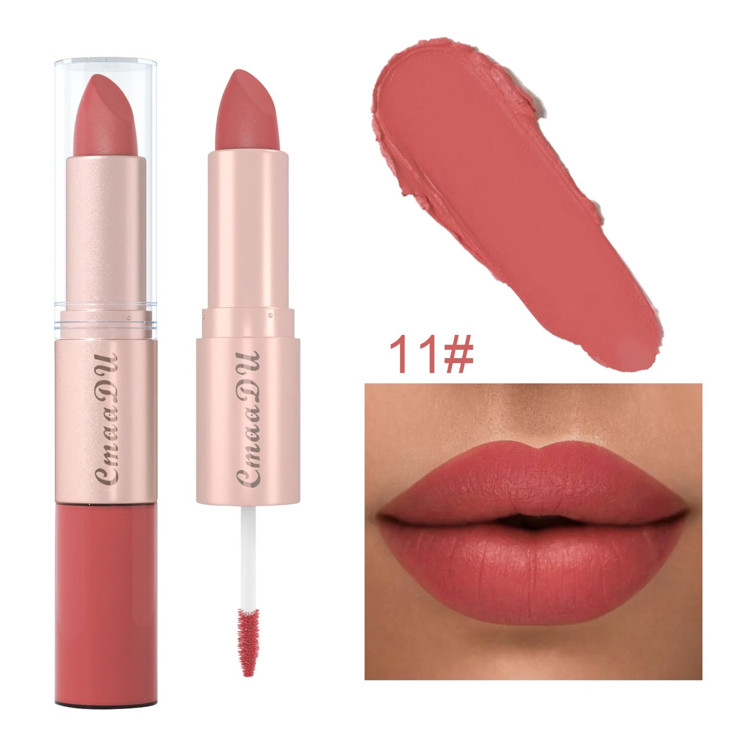 Double Ended Matte Lipstick Waterproof Velvet Lip Balm Gift - LIPOXI