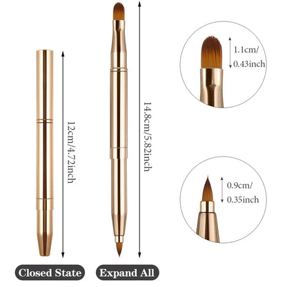 Dual-Use Retractable Lip & Eye Makeup Brush