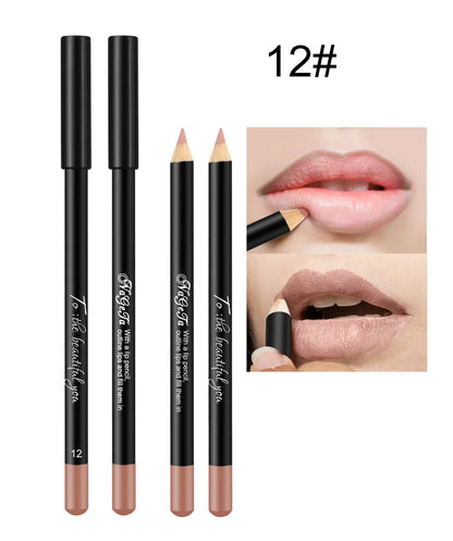 12Colors Matte Lip Liner Pen Waterproof Alluring Lips Cosmetics - LIPOXI