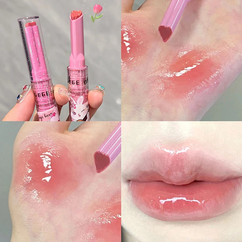 Solid Lip Gloss Gege Bear Garden Pink Rabbit Lip Set - LIPOXI