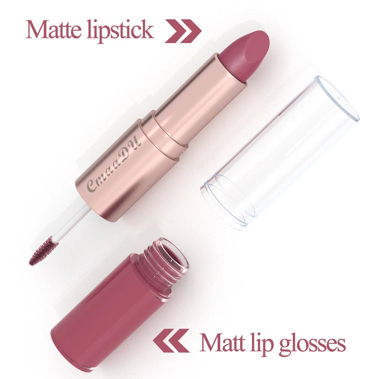 Double Ended Matte Lipstick Waterproof Velvet Lip Balm Gift - LIPOXI