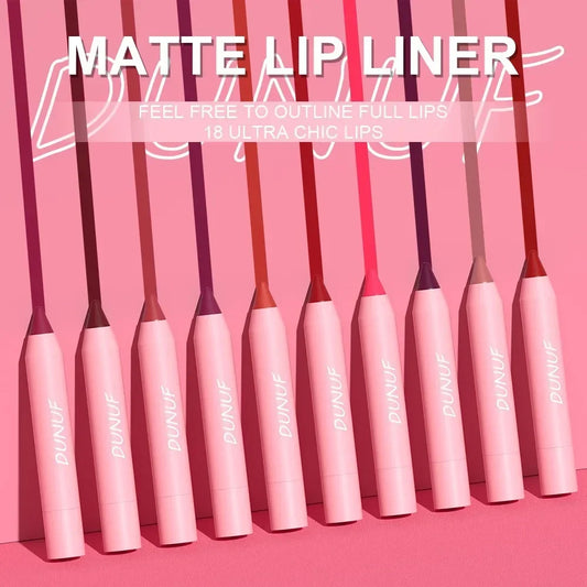 18 Color Matte Lipstick Pen Waterproof Lip Liner Pencil - LIPOXI