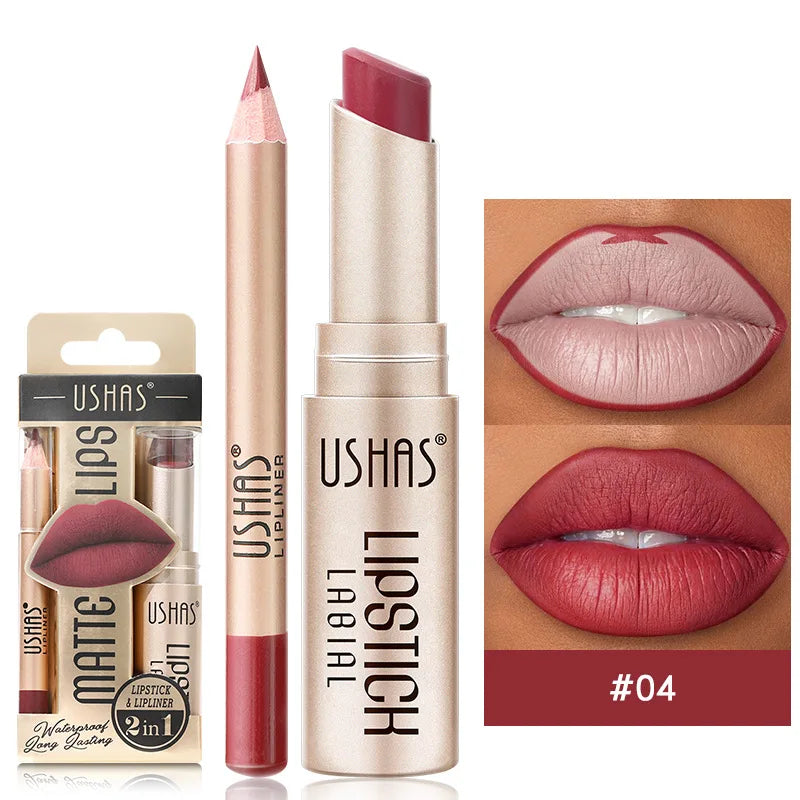 Glory Carrot 2-in-1 Lipstick & Liner Set - LIPOXI