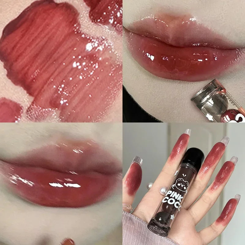 Black Mirror Water Lip Glaze Sexy Red Lip Tint Korean Cosmetic - LIPOXI