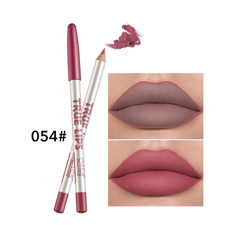 6/12Pcs/set Cosmetic Professional Wood Lipliner Waterproof - LIPOXI