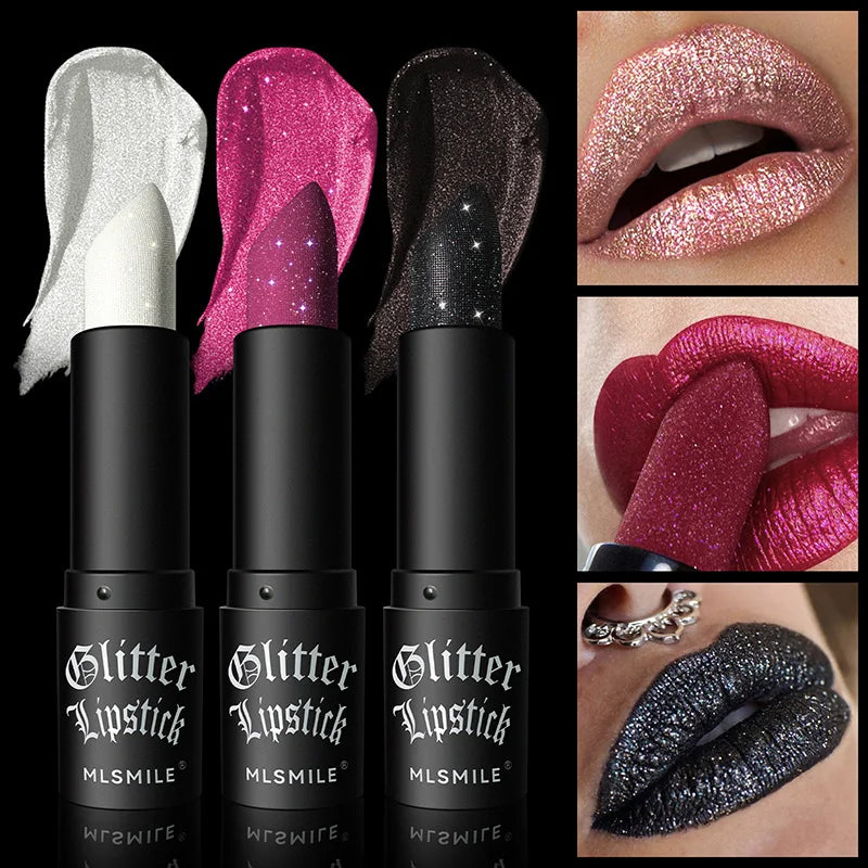 Waterproof Glitter Lipsticks Punk Style Matte Velvet Makeup - LIPOXI