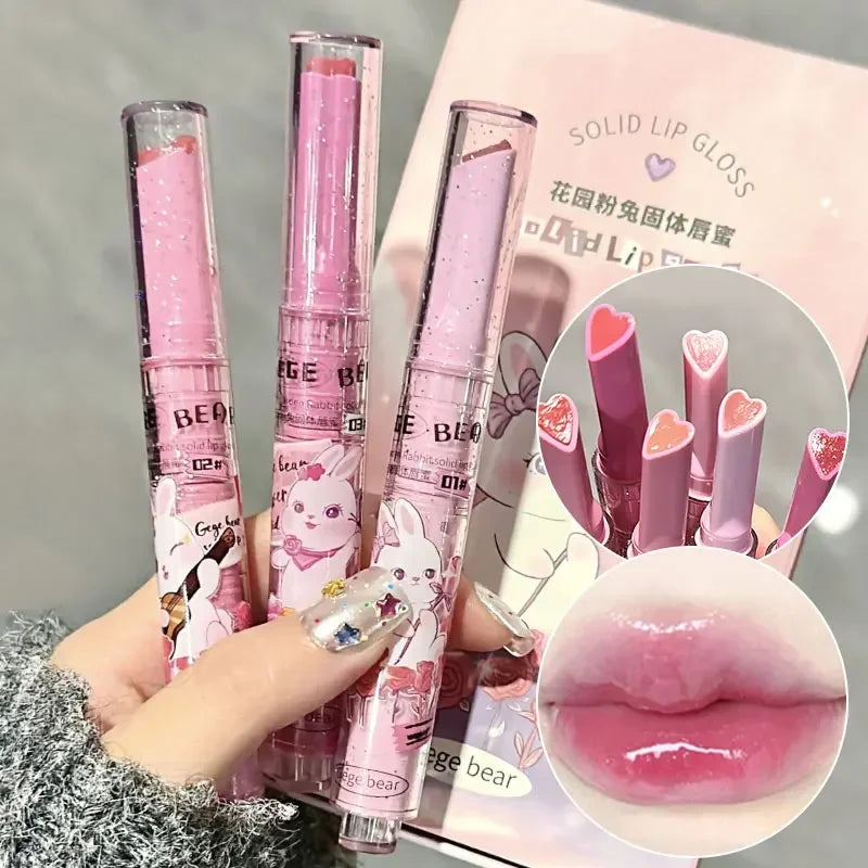 Heart Shape Lip Glaze Glitter Pink Mirror Lip Tint Makeup - LIPOXI