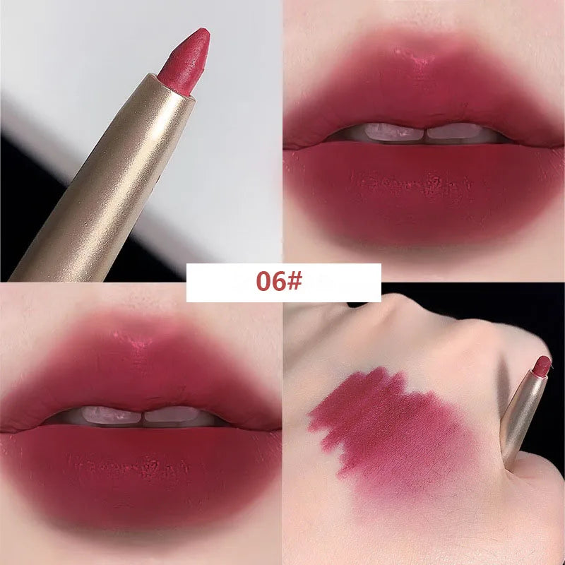 Auto Rotate Red Lip Liner Pencil Long Lasting Korean Makeup - LIPOXI