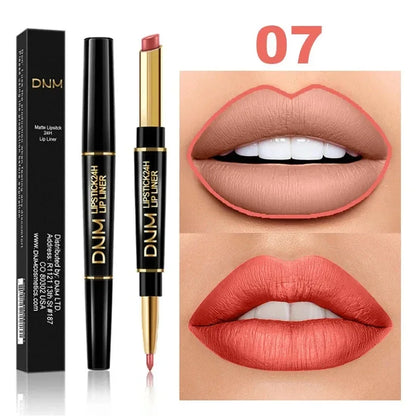 2 In 1 Matte Lipstick Pencil Double Ended Lip Liner Pen - LIPOXI