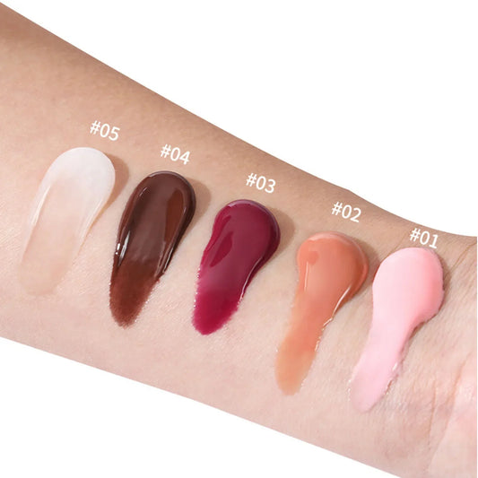 1pcs Soft Tube Mirror Lip Gloss Lip Oil Nude Brown Beauty - LIPOXI