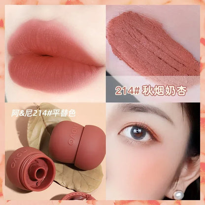 NOVO Small Mushroom Milk Jar Velvet Matte Lipsticks Waterproof - LIPOXI