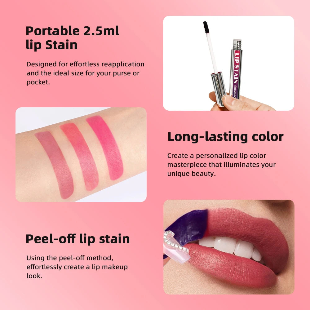 Lip Stain Peel Off Korean Matte Lip Tint Liquid Lipstick - LIPOXI