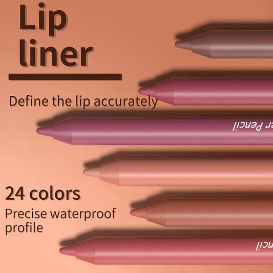 DUNUF 6Pcs Waterproof Matte Soft Lip Liner Pencil Set - LIPOXI