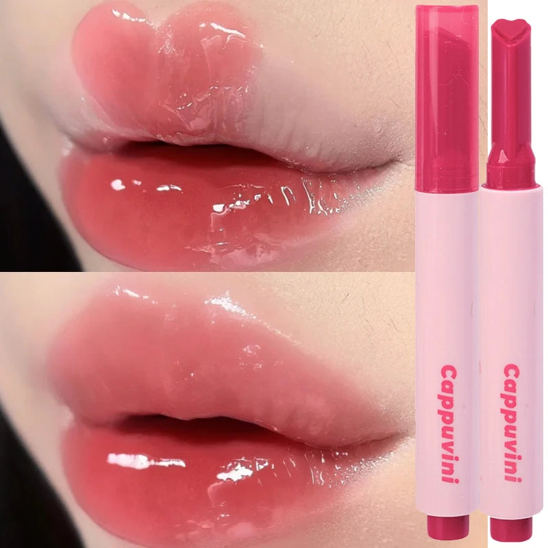 Heart-Shape Jelly Solid Lip Gloss Pen Moisturizing Shiny Lips - LIPOXI