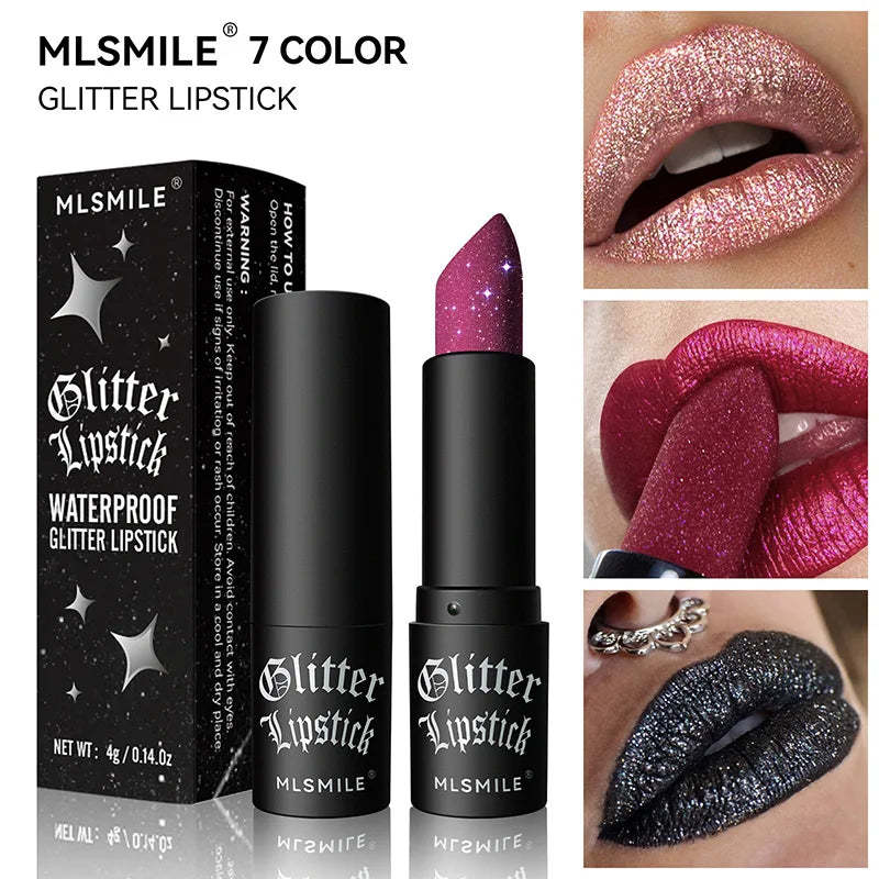 Waterproof Glitter Lipsticks Punk Style Matte Velvet Makeup - LIPOXI