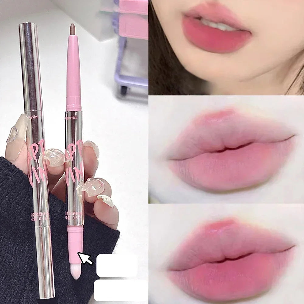 Lip Liner Pen Matte Lipstick Pen Silver Tube Waterproof - LIPOXI