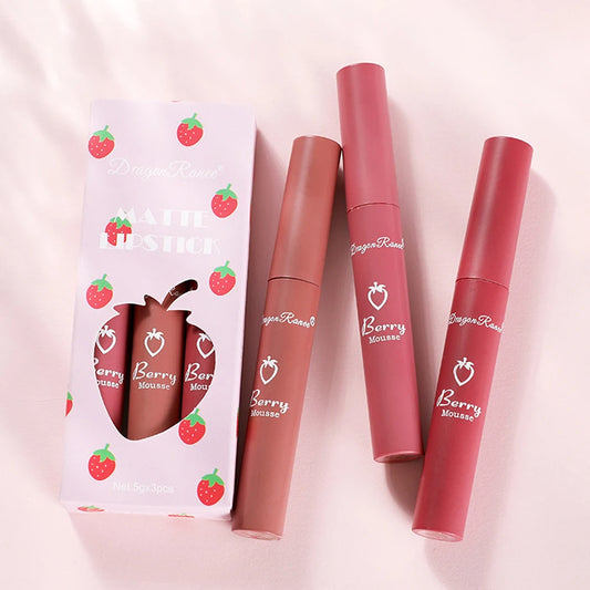 Strawberry Velvet Matte Lip Glaze Trio - LIPOXI