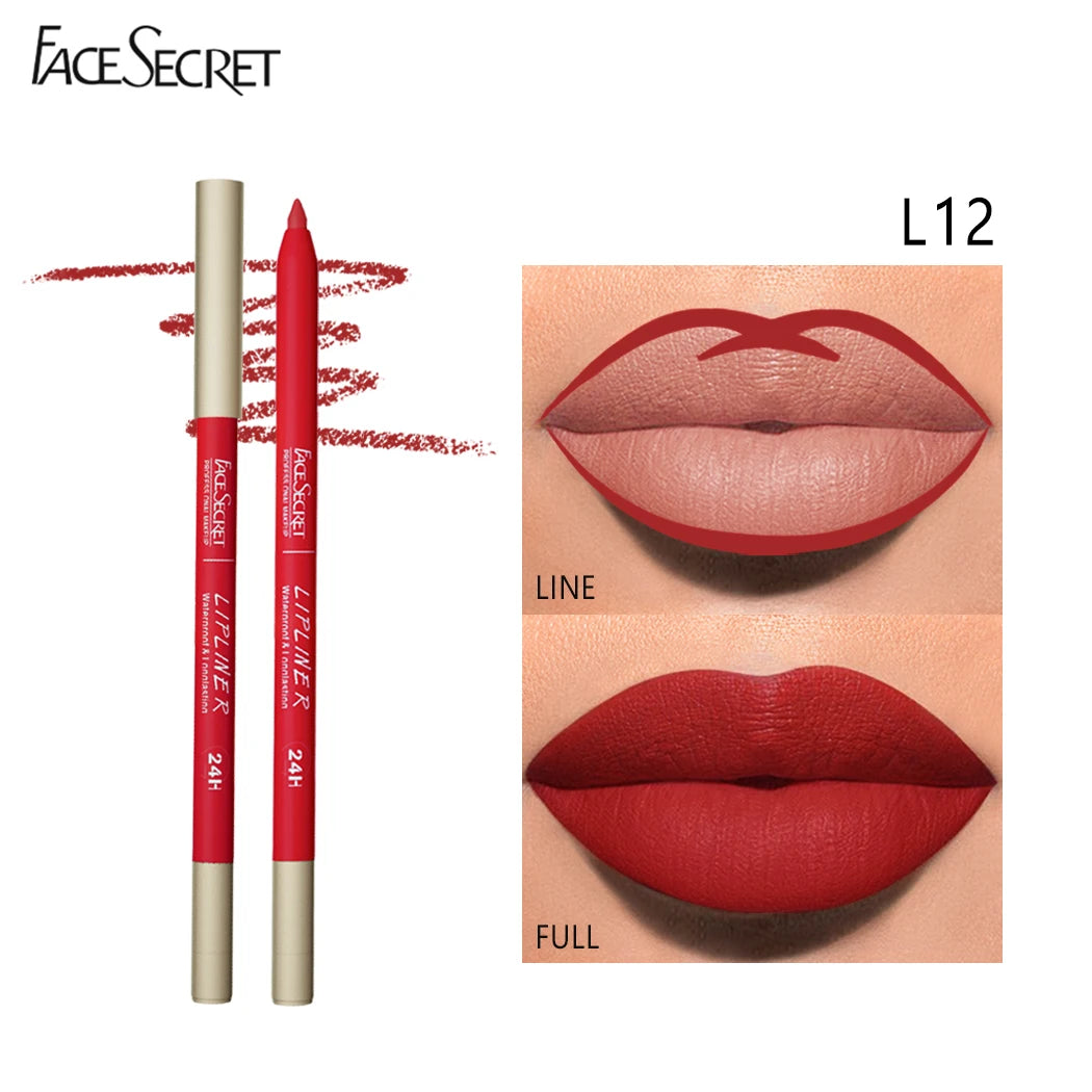 Face Secret 12 Color Lipliner Waterproof LongLasting Velvet Matte - LIPOXI