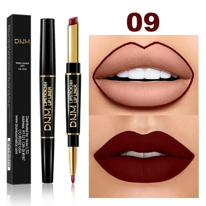 2 In 1 Matte Lipstick Pencil Double Ended Lip Liner Pen - LIPOXI