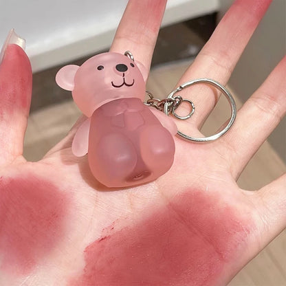 Cute Bear Keychain Lip Gloss Matte Lip Tint Makeup Cosmetics - LIPOXI