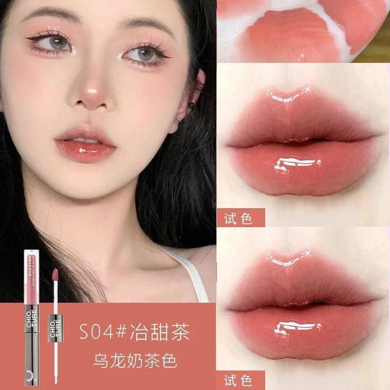 CHIOTURE Double-ended Lip Glaze Non-fading Glossy Lip Oil - LIPOXI