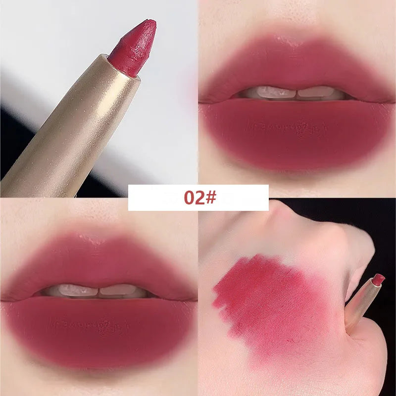 Auto Rotate Red Lip Liner Pencil Long Lasting Korean Makeup - LIPOXI