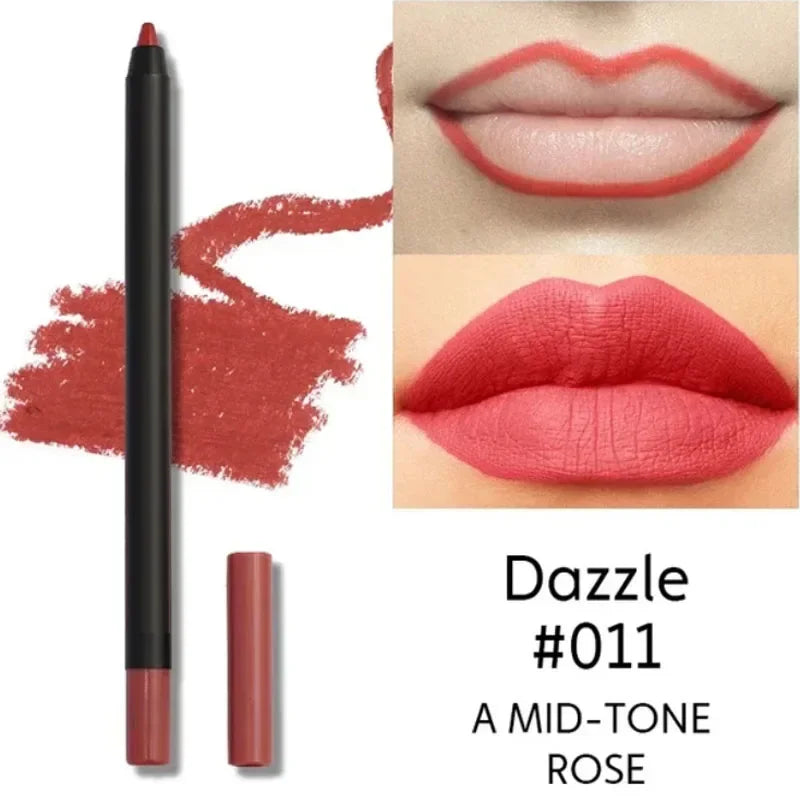 Nude Brown Lip Liner Pencil Lipstick Matte Waterproof Beauty - LIPOXI