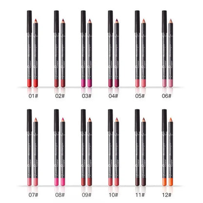 12Pcs Waterproof Pencil Lipstick Set Long Lasting Makeup - LIPOXI