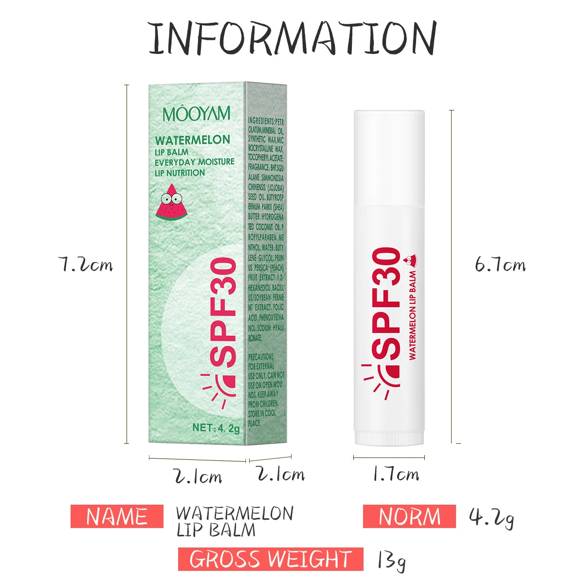 MOOYAM Watermelon Crystal Lip Balm - LIPOXI