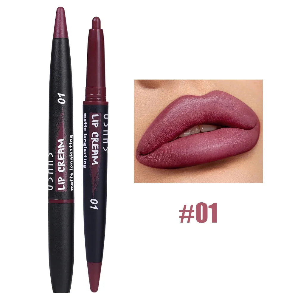 Sexy Nude Lipstick Lipliner Waterproof Matte Crayon Makeup - LIPOXI