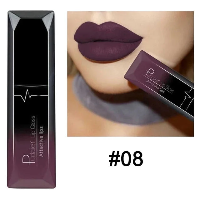 Waterproof Nude Matte Velvet Glossy Lip Gloss Lipstick Tube - LIPOXI