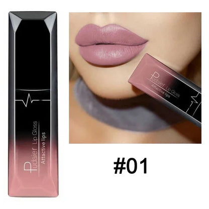 Waterproof Nude Matte Velvet Glossy Lip Gloss Lipstick Tube - LIPOXI