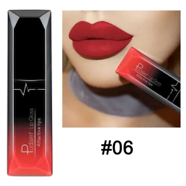 Waterproof Nude Matte Velvet Glossy Lip Gloss Lipstick Tube - LIPOXI