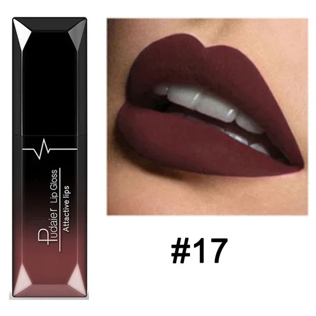 Waterproof Nude Matte Velvet Glossy Lip Gloss Lipstick Tube - LIPOXI