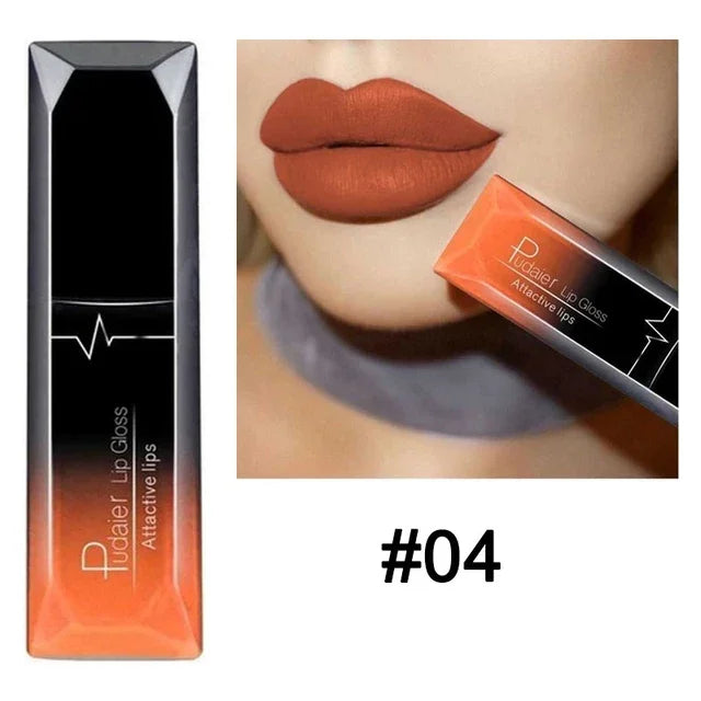 Waterproof Nude Matte Velvet Glossy Lip Gloss Lipstick Tube - LIPOXI