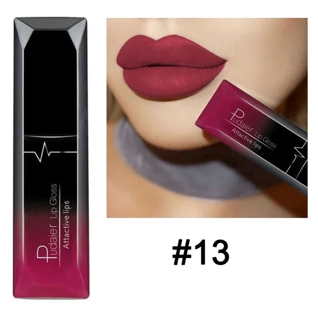 Waterproof Nude Matte Velvet Glossy Lip Gloss Lipstick Tube - LIPOXI