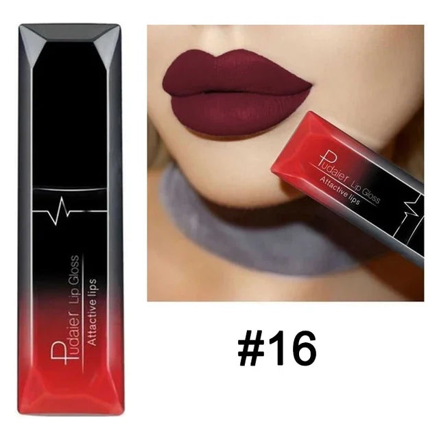 Waterproof Nude Matte Velvet Glossy Lip Gloss Lipstick Tube - LIPOXI