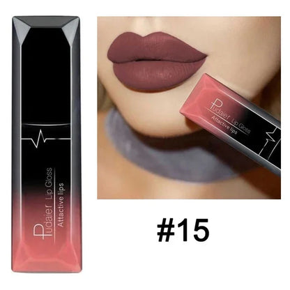 Waterproof Nude Matte Velvet Glossy Lip Gloss Lipstick Tube - LIPOXI