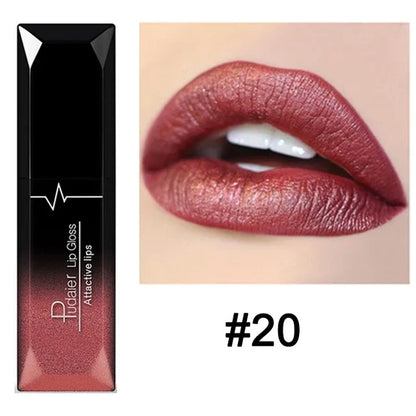 Waterproof Nude Matte Velvet Glossy Lip Gloss Lipstick Tube - LIPOXI