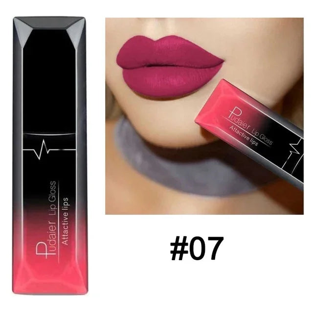 Waterproof Nude Matte Velvet Glossy Lip Gloss Lipstick Tube - LIPOXI