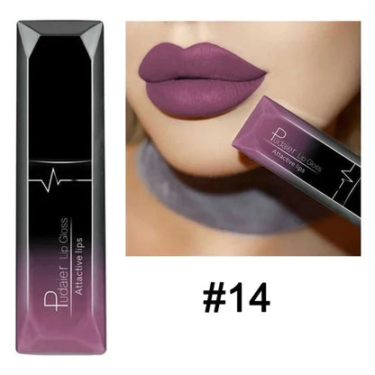Waterproof Nude Matte Velvet Glossy Lip Gloss Lipstick Tube - LIPOXI