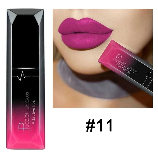 Waterproof Nude Matte Velvet Glossy Lip Gloss Lipstick Tube - LIPOXI