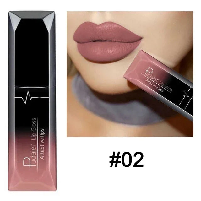 Waterproof Nude Matte Velvet Glossy Lip Gloss Lipstick Tube - LIPOXI