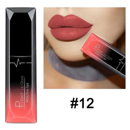 Waterproof Nude Matte Velvet Glossy Lip Gloss Lipstick Tube - LIPOXI