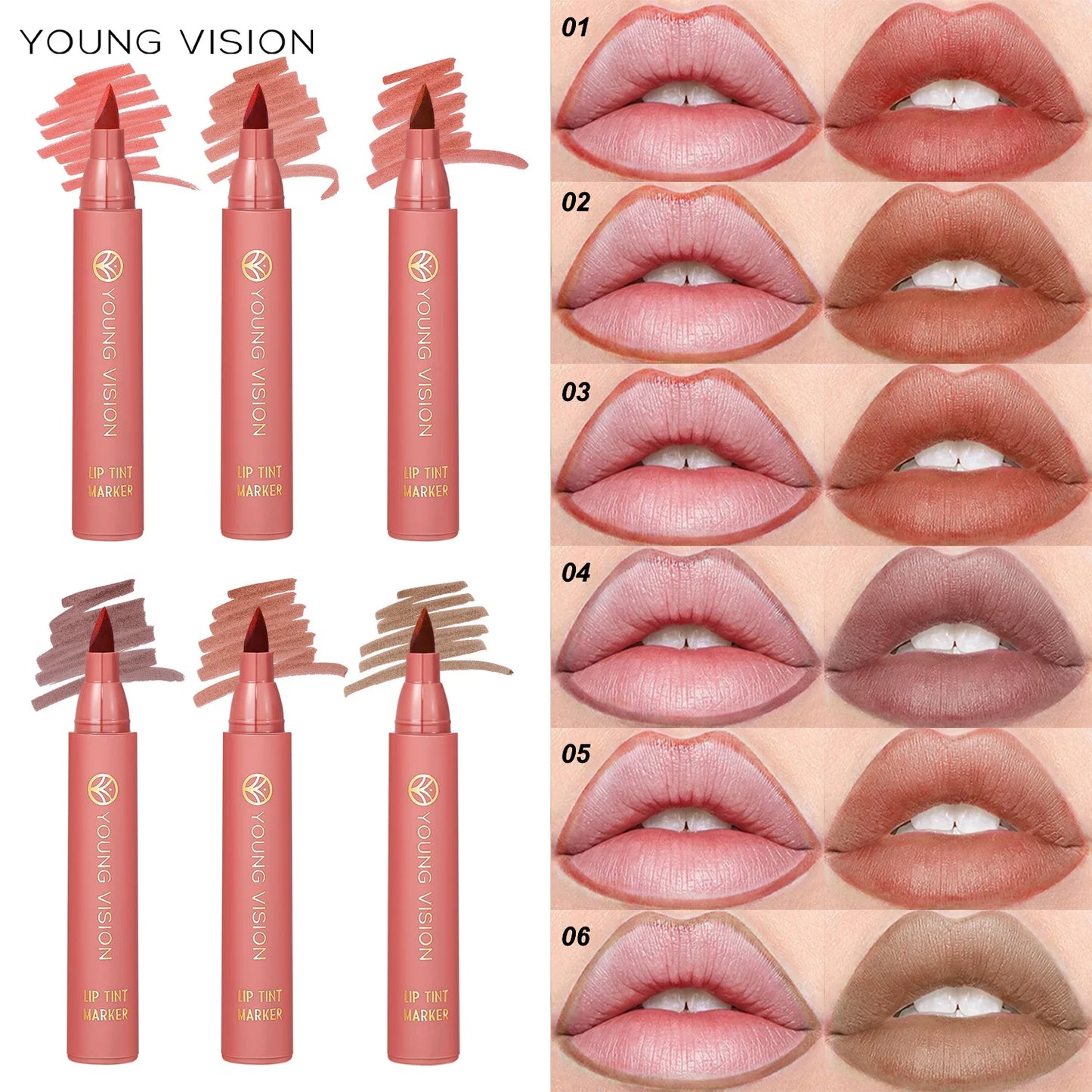 YOUNG VISION Lip Tint Marker Liquid Lipstick 2-in-1 - LIPOXI
