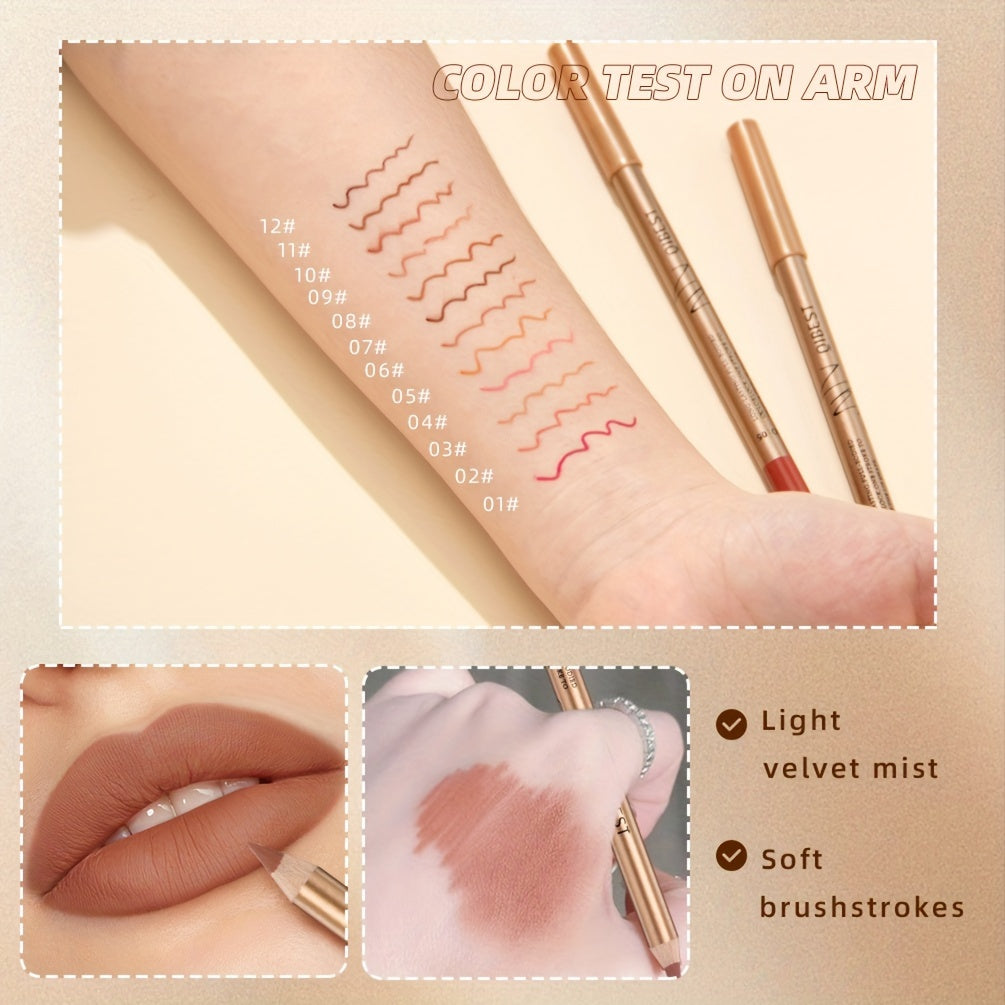 QIBEST 12-Color Lip Liner Set - LIPOXI